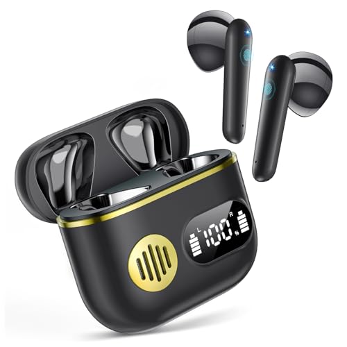 Bluetooth Kopfhörer, In Ear Kopfhörer Kabellos Bluetooth 5.3, 48H Stunde Spielzeit mit LED Anzeige, HiFi Stereo Noise Cancelling Earbuds mit 4 ENC Mic, IPX7 Wasserdicht Ohrhörer, Touch Control, USB-C von EUQQ