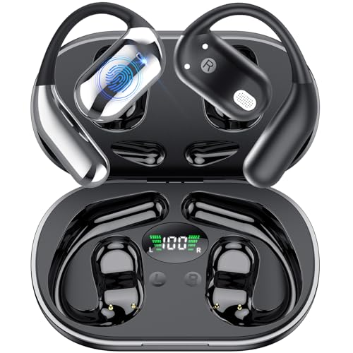 EUQQ Open Ear Kopfhörer Clip Ohr Kabellose Kopfhörer mit 4 HD Mics und 50 Stunden Wiedergabe zum Laufen EUQQ Open Ear Kopfhörer Clip Ohr Kabellose Kopfhörer mit 4 HD Mics und 50 Stunden Wiedergabe zum Laufen von EUQQ