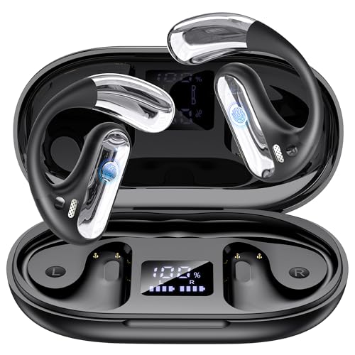 Open Ear Kopfhörer Bluetooth, Kopfhörer Kabellos Bluetooth 5.4 mit 4 Mic ENC, 40h Wiedergabe LED Anzeige Type-C, Wireless IP7 wasserdichte, Hi-Res Wireless Audio Sport Kopfhörer Open Ear Kopfhörer Bluetooth, Kopfhörer Kabellos Bluetooth 5.4 mit 4 Mic ENC, 40h Wiedergabe LED Anzeige Type-C, Wireless IP7 wasserdichte, Hi-Res Wireless Audio Sport Kopfhörer von EUQQ
