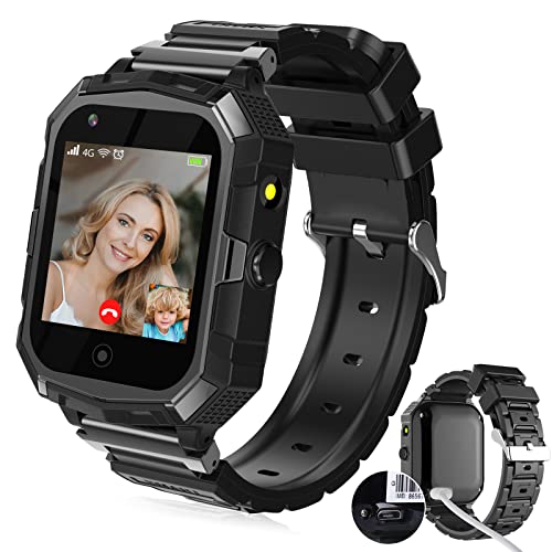 EURHOWING 4G Kinder Smartwatch mit GPS Telefon Uhr, IP67 Wasserdicht Smart Watch Kinder mit WLAN Videoanruf Kamera SOS, Schrittzähler, Weihnachten Geburtstag Geschenke für Kinder Jungen Mädchen von EURHOWING