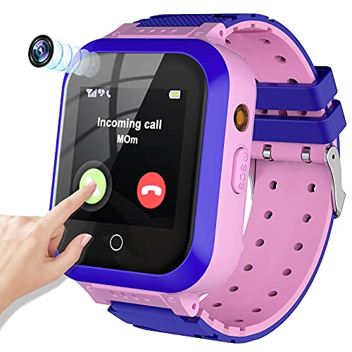 EURHOWING 4G Smartwatch für Kinder,Kinderuhr mit GPS und Anruf Funktion,Uhr Telefon für Mädchen Jungen Touchscreen mit Musik Player,Spiel,Kamera,Taschenlampen,Wecker,Smart Watch Telefonieren Geschenk von EURHOWING