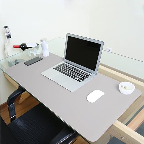 EURHOWING Wasserdichte Schreibtischunterlage, Büro-Laptop-Schreibtischunterlage, PU-Leder-Schreibtischunterlage, Schreibtisch-Schreibunterlage mit doppeltem Verwendungszweck(Grau,120 x 60cm) von EURHOWING