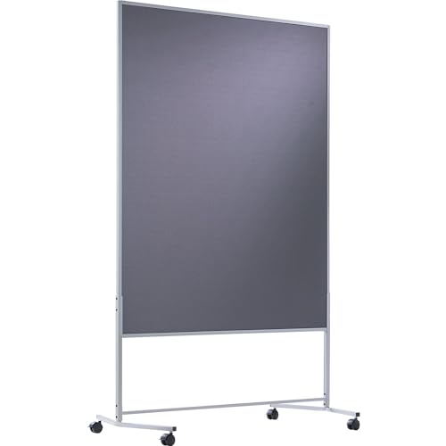 eurokraft | basic | Moderationswand | mobil | Textilbezug | BxH 1200 x 1500 mm | grau von eurokraft