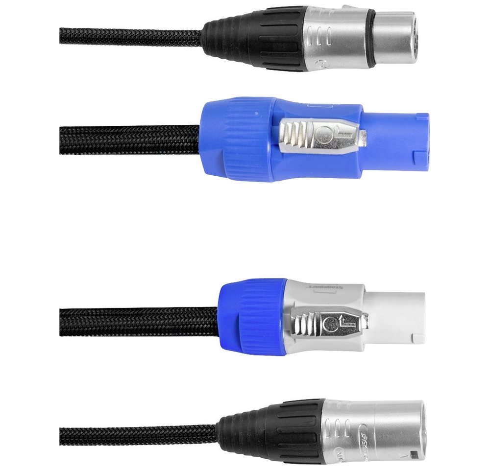 EUROLITE Eurolite Power-Hybrid DMX Verbindungskabel [1x XLR-Buchse 5 polig - 1x Audio- & Video-Kabel, (300.00 cm) von EUROLITE