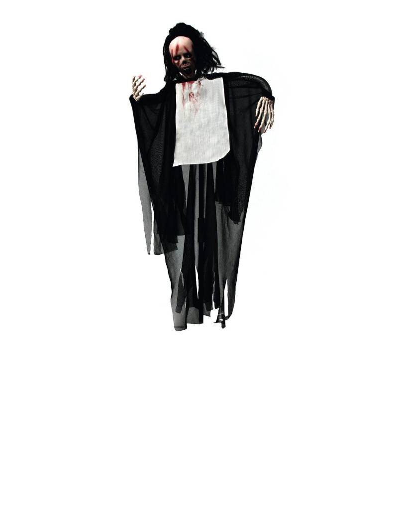 Crazy Ghost - animierte Halloween Figur 95cm - Bewegung, blinkende Augen + Geräusche - zum Hängen von EUROPALMS