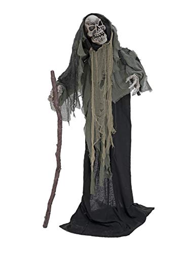 EUROPALMS Halloween Figur Wanderer, 160cm | Animiertes Skelett als Standfigur von EUROPALMS