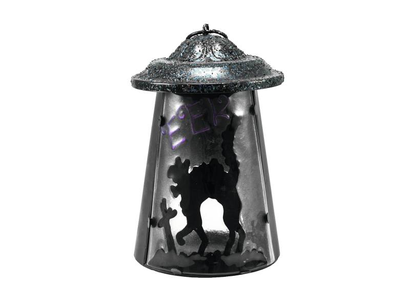Laterne Buckelkatze - Metalllaterne mit Glasscheibe - H: 23cm - für große Teelichter oder LED Kerzen von EUROPALMS
