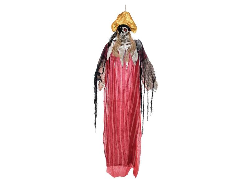 Piratenskelett Captain Morgan - 170cm Halloween Figur zum Hängen - rot blinkende Augen - Geräusche von EUROPALMS
