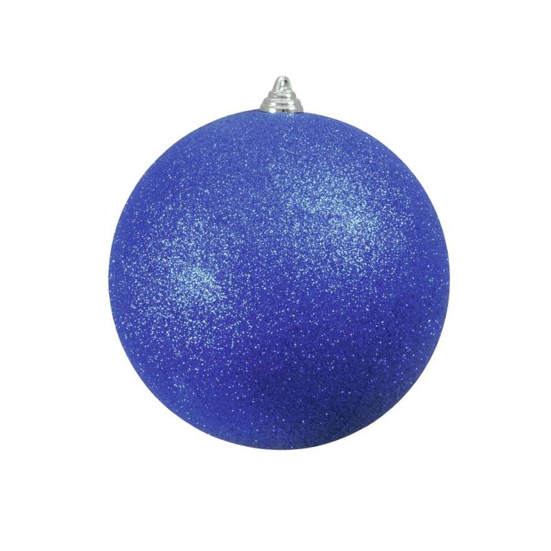 XL Dekokugel 20cm - Baumkugel - blau glitzernd - Innendeko - robustes Polyethylen von EUROPALMS