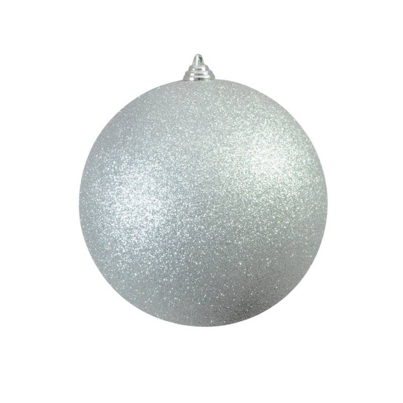 XL Dekokugel 20cm - Baumkugel - silber glitzernd - Innendeko - robustes Polyethylen von EUROPALMS