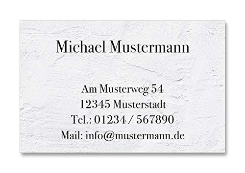 100 Visitenkarten, 350g/m Bilderdruck matt, 85 x 55 mm, inkl. Kartenspender - Design Wandputz von EUROPRINT24