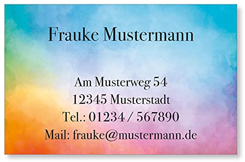 100 Visitenkarten, 350g Karton matt, beidseitig bedruckt, 85 x 55 mm, inkl. Kartenspender - Design Farbverlauf von EUROPRINT24