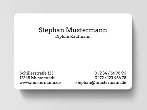 100 Visitenkarten, laminiert, 85 x 55 mm, inkl. Kartenspender - Classic Business von EUROPRINT24