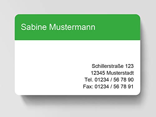 100 Visitenkarten, laminiert, 85 x 55 mm, inkl. Kartenspender - Classic Grün von EUROPRINT24