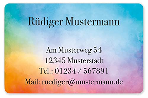 100 Visitenkarten, laminiert, beidseitig bedruckt, 85 x 55 mm, inkl. Kartenspender - Design Farbverlauf von EUROPRINT24