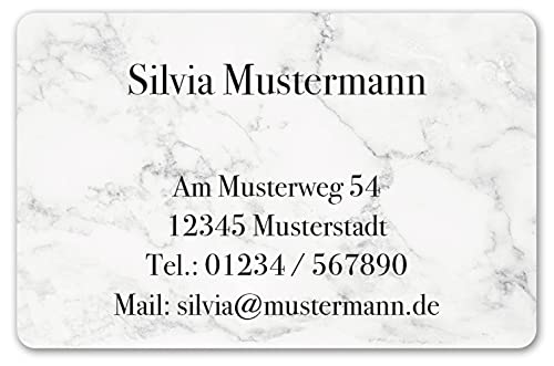 100 Visitenkarten, laminiert, beidseitig bedruckt, 85 x 55 mm, inkl. Kartenspender - Design Granit Marmor von EUROPRINT24