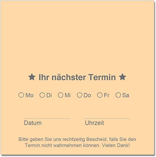 500 Terminzettel inkl. Zettelbox mit Stiftehalter 10 x 10 cm - nächster Termin Terminkarten Terminblock (lachs) von EUROPRINT24