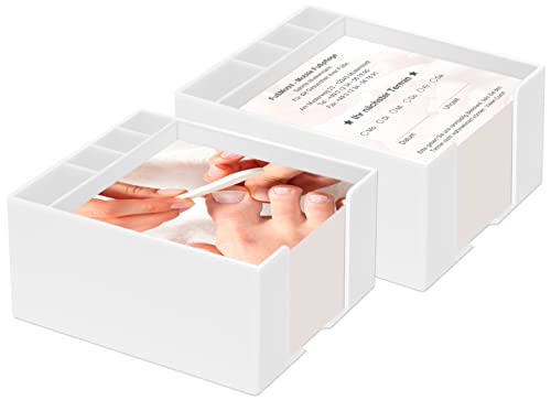 5000 Terminzettel mit Ihrer Adresse personalisiert, inkl. 2 Zettelboxen mit Stiftehalter, 10 x 10 cm - Fußpflege Pediküre von EUROPRINT24