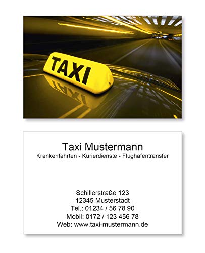 Taxi Visitenkarten - 85x55mm - 350g Bilderdruck matt - Kurier Transport Business (2.000 Stück) von EUROPRINT24