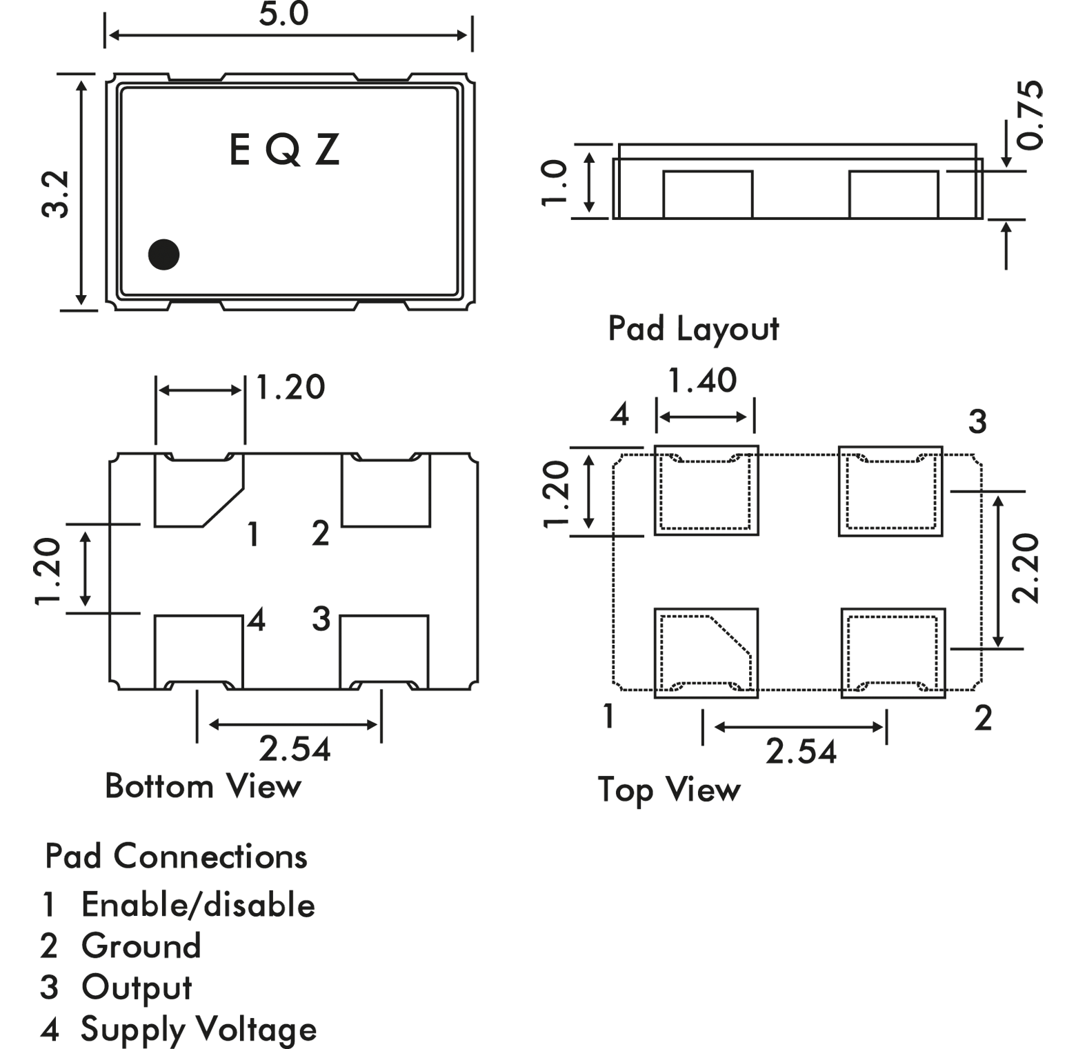 XO53 16,00000 - 16,0MHz-Quarzoszillator, Keramik-SMD XO53 XO53 16,00000 - 16,0MHz-Quarzoszillator, Keramik-SMD XO53 von EUROQUARTZ
