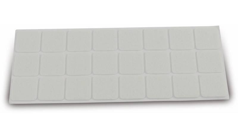 EUROTOOLS Filzgleiter 340-NBFR, 28x28 mm, weiß, 24 Stück von EUROTOOLS