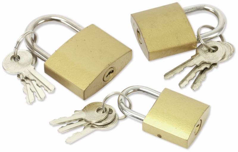 EUROTOOLS Vorhängeschloss-Set 3-teilig von EUROTOOLS