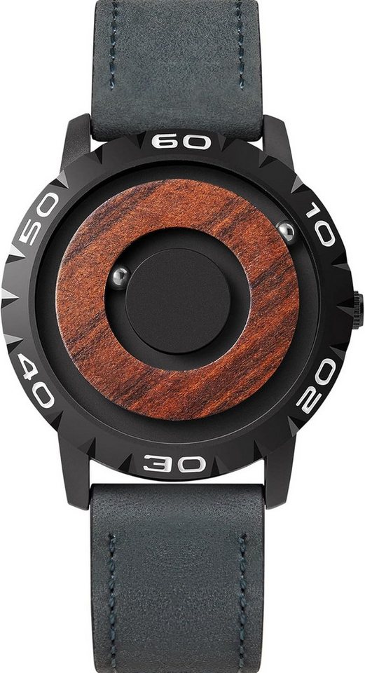 EUTOUR Fur Herren Magnet Kugellager Quarz mit Edelstahl Armband 40mm Dial Watch,  Futuristische mit schwebenden Kugeln & Quarz-Präzision ⏳ von EUTOUR