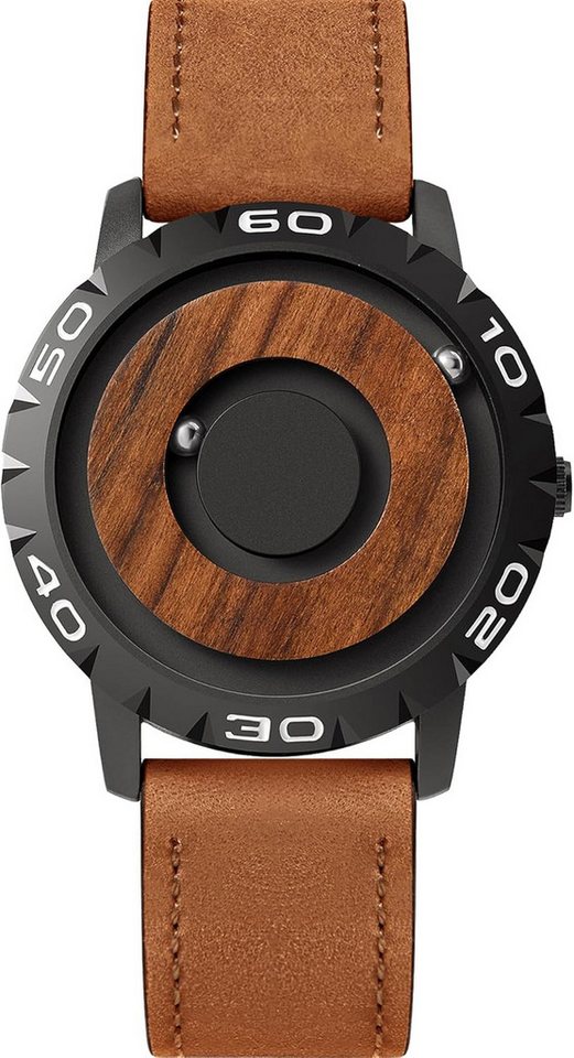 EUTOUR Fur Herren Magnet Kugellager Quarz mit Edelstahl Armband 40mm Dial Watch,  Futuristische mit schwebenden Kugeln & Quarz-Präzision ⏳ von EUTOUR