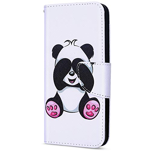 EUWLY hülle Kompatibel mit Samsung Galaxy J5 2017 Handyhülle Bookstyle LederHülle Ledertasche Klapphüllen Handy Tasche Leder Flip Case Cover Mit Kartenfach,Panda von EUWLY