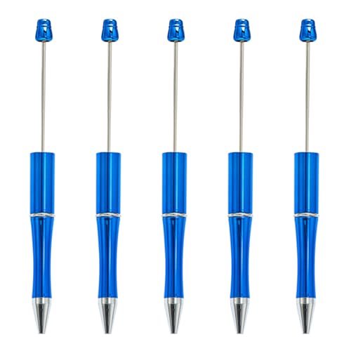 5 x Perlenstift mit Perlenschaft und schwarzem Tintenroller für Kinder, Studenten, Büro, Schulbedarf von EUYueli