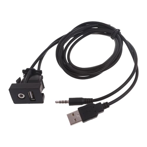 EUYueli USB-Verlängerungskabel für Armaturenbrett, USB + 3,5-mm-Anschluss, USB-Unterputzkabel, wasserabweisend, 100 cm EUYueli USB-Verlängerungskabel für Armaturenbrett, USB + 3,5-mm-Anschluss, USB-Unterputzkabel, wasserabweisend, 100 cm von EUYueli