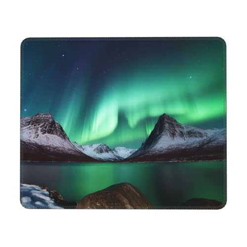 Mauspad mit rutschfester Gummiunterseite, Aurora Borealis-Mauspad für Bürospiel, Mauspads, Computer-Mauspad für kabellose Maus, personalisierte Desktop-Schutzmatten, Schreibtischunterlage, 25,4 x 30,5 von EVANEM