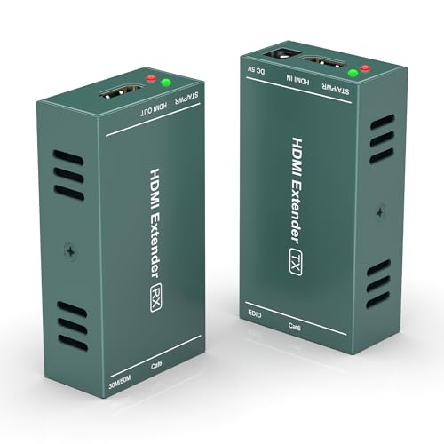 HDMI Extender über CAT5e/6/7 Ethernet Kabel,1080p 60Hz Video Extender, Unterstützt 3D EDID, HD-Sender und Empfänger Kit,Signalverlängerung bis zu 40m/131Ft HDMI Extender über CAT5e/6/7 Ethernet Kabel,1080p 60Hz Video Extender, Unterstützt 3D EDID, HD-Sender und Empfänger Kit,Signalverlängerung bis zu 40m/131Ft von EVATEK