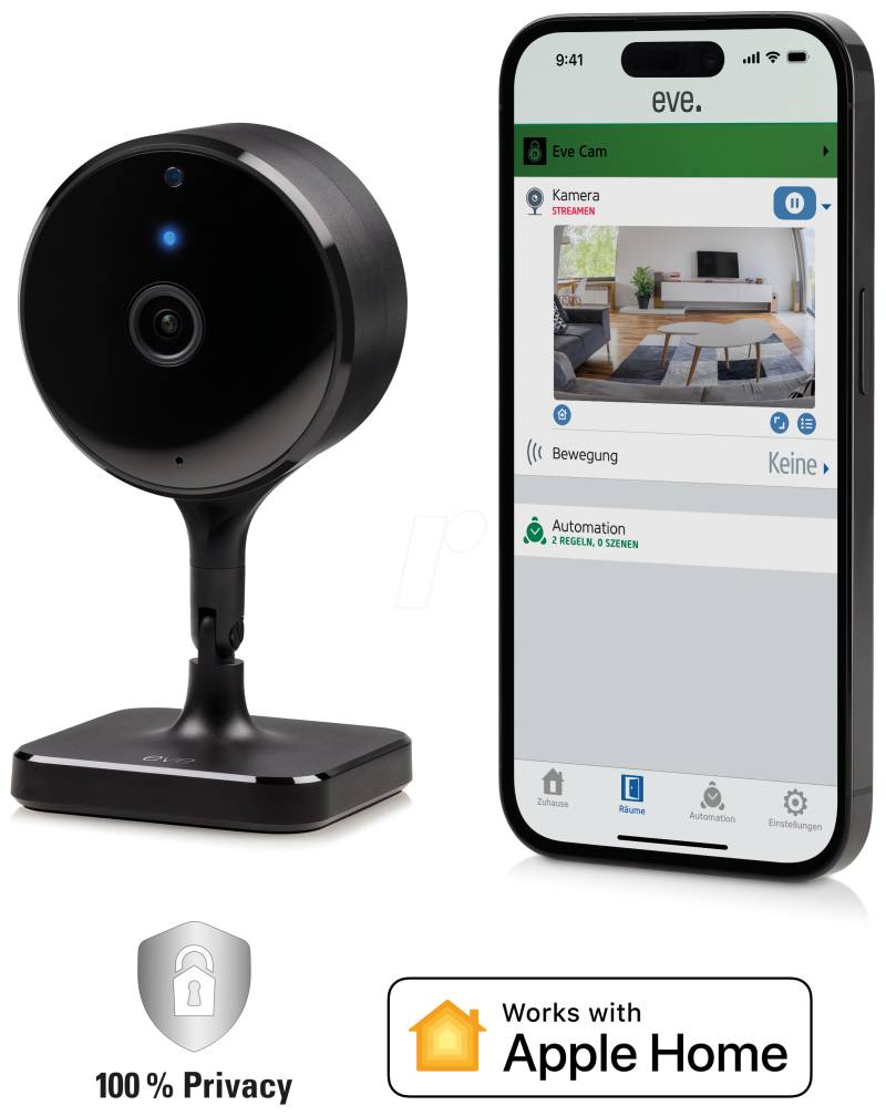 EVE CAM 2023 - Eve Cam, Smarte Innenkamera,  Apple HomeKit von EVE SYSTEMS