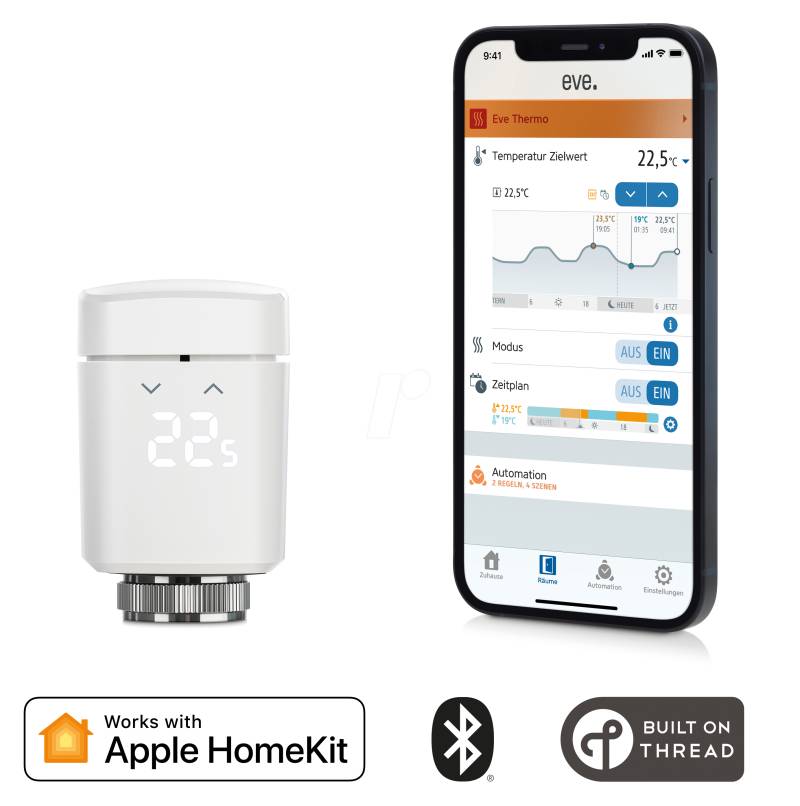 EVE THERMO4 - Eve Thermo, Heizkörperthermostat mit Display, Apple HomeKit von EVE SYSTEMS