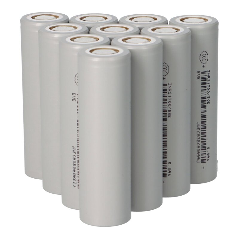 10er-Set EVE Li-ion Akku INR21700-50E 3,6V 5000mAh - 15A Flat top 10er-Set EVE Li-ion Akku INR21700-50E 3,6V 5000mAh - 15A Flat top von EVE