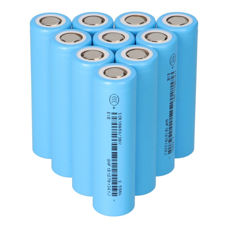 10x EVE ICR18650-26V 2550mAh 3,6V Li-Ion Entladestrom 7.65A 10x EVE ICR18650-26V 2550mAh 3,6V Li-Ion Entladestrom 7.65A von EVE