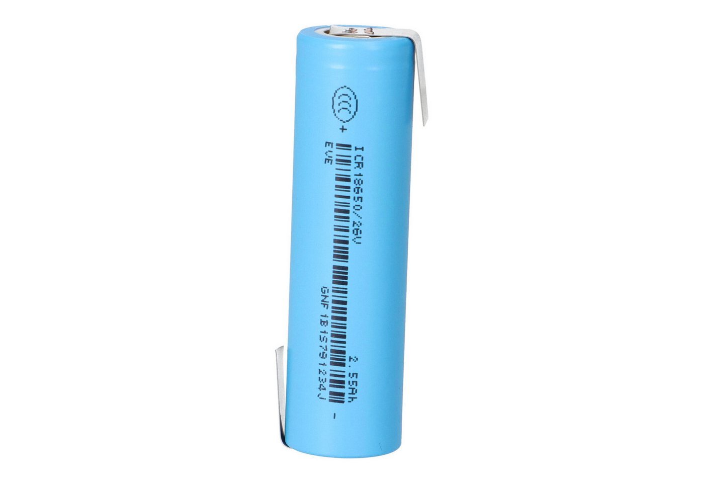 EVE EVE ICR18650-26V 2550mAh 3,6V Li-Ion Entladestrom 7.65A Z-Lötfahne Akku von EVE