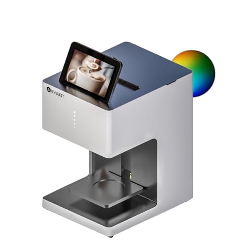 EVEBOT Latte Art Kaffeedrucker, Benutzerdefiniertes Muster, WLAN-Fotodruck, Für Geschäft, Bars, Cafés, Firmenbüros, 600 DPI Farbdruck (Weiß, nur Maschinen) von EVEBOT
