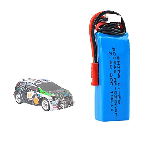 Lipo Batterie für WLTOYS P929 P939 K979 K989 K999 1/28 RC Auto Car,Upgrade 7.4V 520mAH,JST-Stecker,Leicht und tragbar, bequem zu bedienen, Battery Akku Ersatzteile Zubehör von EVEBS