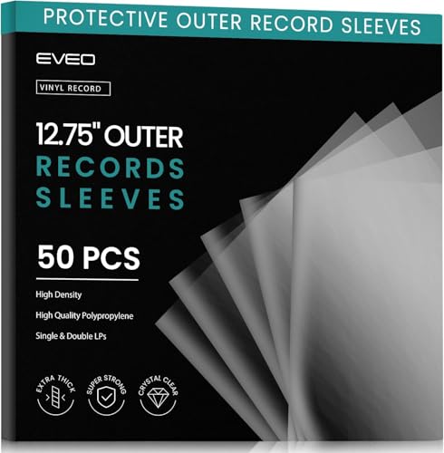 EVEO 50 Schallplattenhüllen außen – kristallklare äußere Vinylhüllen LP Albumhüllen 32,4 x 32,4 cm schützender 3 mm Schutz für Einzel- und Doppel-LPs – Archivstandard EVEO 50 Schallplattenhüllen außen – kristallklare äußere Vinylhüllen LP Albumhüllen 32,4 x 32,4 cm schützender 3 mm Schutz für Einzel- und Doppel-LPs – Archivstandard von EVEO