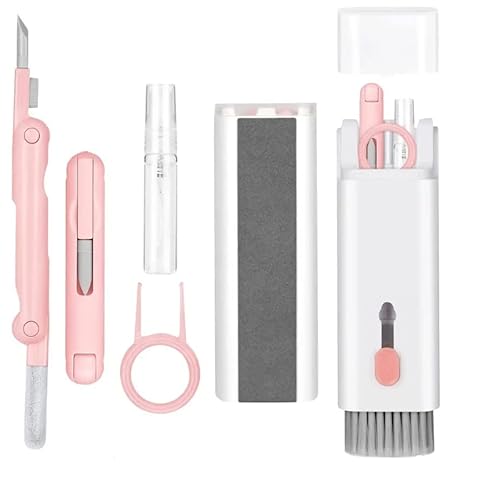 EVERCLEEN 7in1 Elektronik-Reinigungsset (rosa) mit großer Bürste für Tastatur, Displays, Handy, Kopfhörer Smartphone Airpods Earbuds von EVERCLEEN
