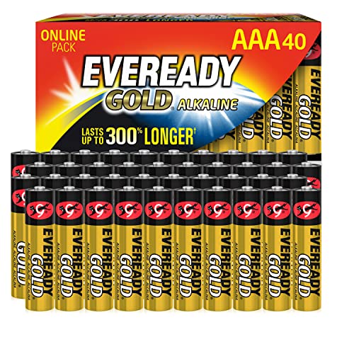 Eveready Gold AAA Batterien, 40 Stück, Langlebige Batterien für Haushaltsgeräte Alkaline, Amazon-exklusiv von EVEREADY