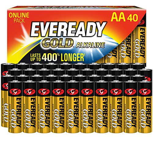 Eveready Gold Batterien AA, 40 Stück, Langlebige Batterien für Haushaltsgeräte Alkaline, Amazon-exklusiv von EVEREADY