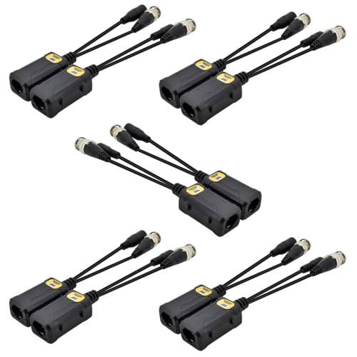 EVERSECU 5 Paar 8MP/4K Passive HD BNC Video-Strom-Balun-Transceiver-Transmitter über UTP RJ45 Kabel AHD/TVI/CVI/CVBS Kabelstecker für 720P/960P/1080P/3MP/5MP/8MP CCTV Sicherheitskameras EVERSECU 5 Paar 8MP/4K Passive HD BNC Video-Strom-Balun-Transceiver-Transmitter über UTP RJ45 Kabel AHD/TVI/CVI/CVBS Kabelstecker für 720P/960P/1080P/3MP/5MP/8MP CCTV Sicherheitskameras von EVERSECU