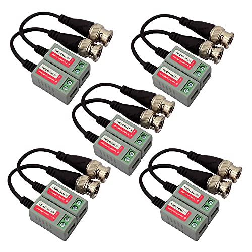Mini CCTV BNC Video Balun Transceiver Video Passive Balun für HD-TVI/CVI/AHD/Analog/960H Kamera, 5 Stück Mini CCTV BNC Video Balun Transceiver Video Passive Balun für HD-TVI/CVI/AHD/Analog/960H Kamera, 5 Stück von EVERSECU