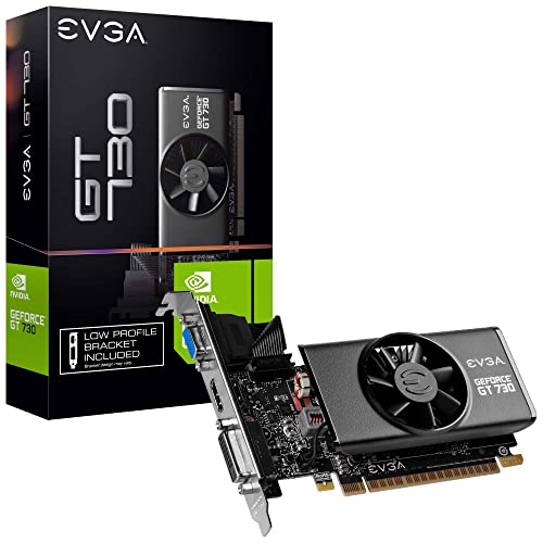 EVGA 02G-P3-3733-KR NVIDIA GT730 LP 1S Grafikkarte (PCI-e 2048, 2GB GDDR3 VGA, DVI, mHDMI, 1 GPU) von EVGA