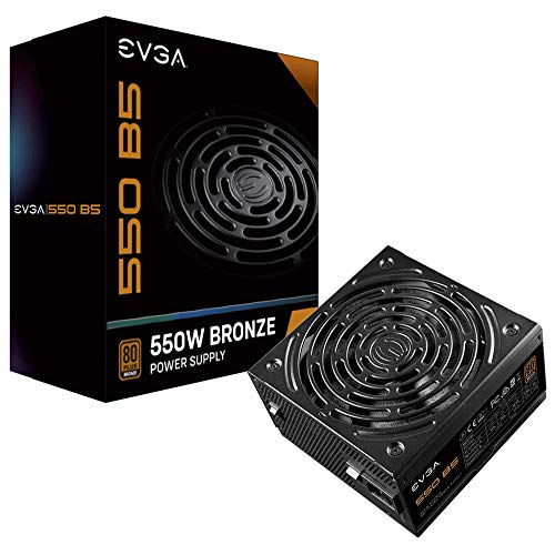 EVGA 550 B5, 80 Plus BRONZE 550W, Vollständig Modular, EVGA ECO Mode, 5 Jahre Garantie, Kompakte 150 mm Größe, Netzteil 220-B5-0550-V2 (EU) von EVGA