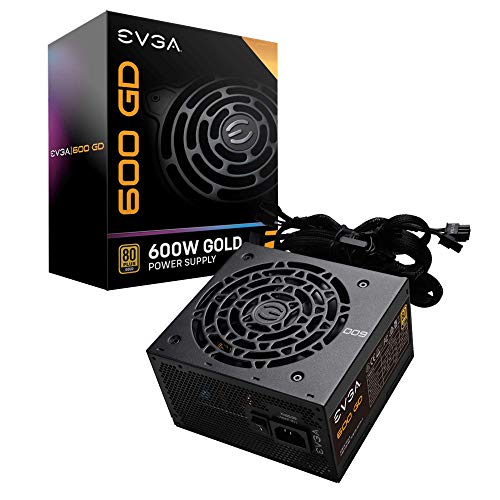 EVGA 600 GD, 80+ GOLD 600W, 5 Jahre Garantie, Netzteil 100-GD-0600-V2 von EVGA