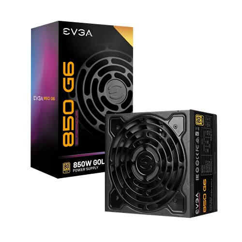 EVGA SuperNOVA 850 G6 Netzteil, 80 Plus Gold 850W, Vollständig Modular, 10 Jahre Garantie, Beinhaltet Power ON Self Tester von EVGA